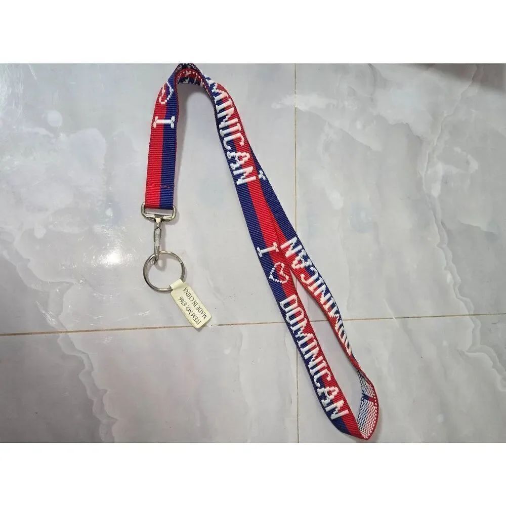 20" Lanyard Red, Blue, White "I ❤️ Dominican"